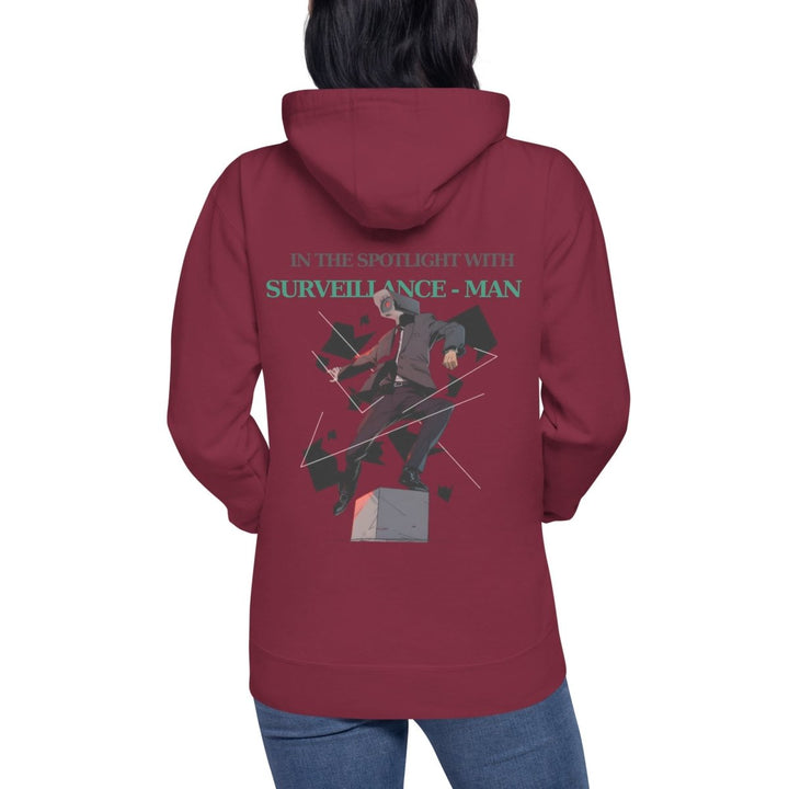 Future Surveiliance Man Graphic Hoodie - Maroon - S - ArtyKoala