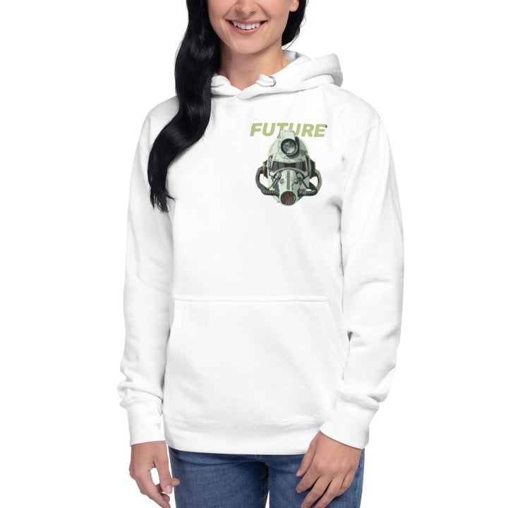 Future Surveiliance Man Graphic Hoodie - White - S - ArtyKoala