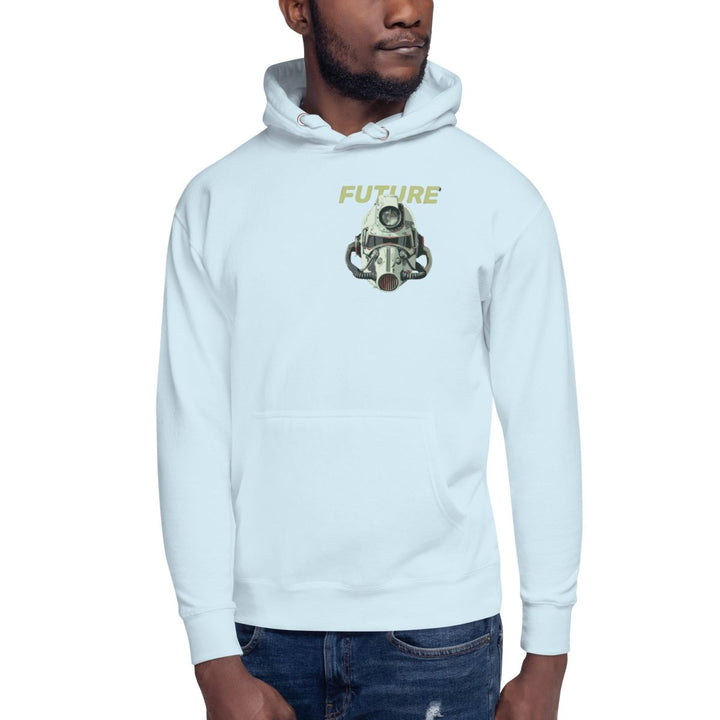 Future Surveiliance Man Graphic Hoodie - Sky Blue - S - ArtyKoala