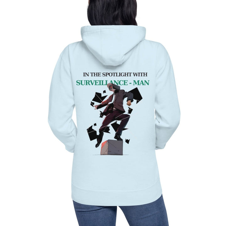 Future Surveiliance Man Graphic Hoodie - Sky Blue - S - ArtyKoala