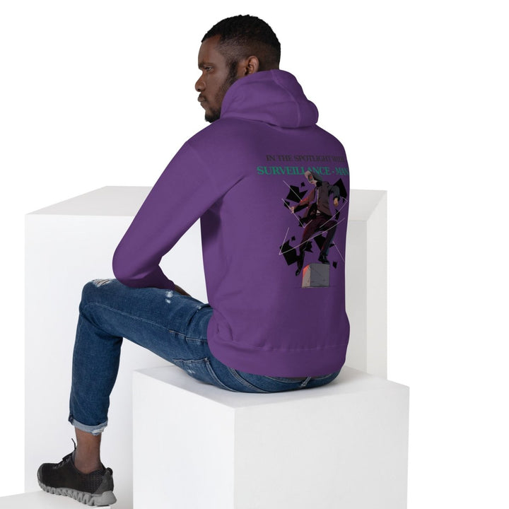 Future Surveiliance Man Graphic Hoodie - Purple - S - ArtyKoala