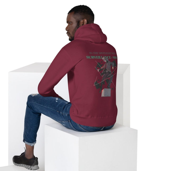 Future Surveiliance Man Graphic Hoodie - Maroon - S - ArtyKoala