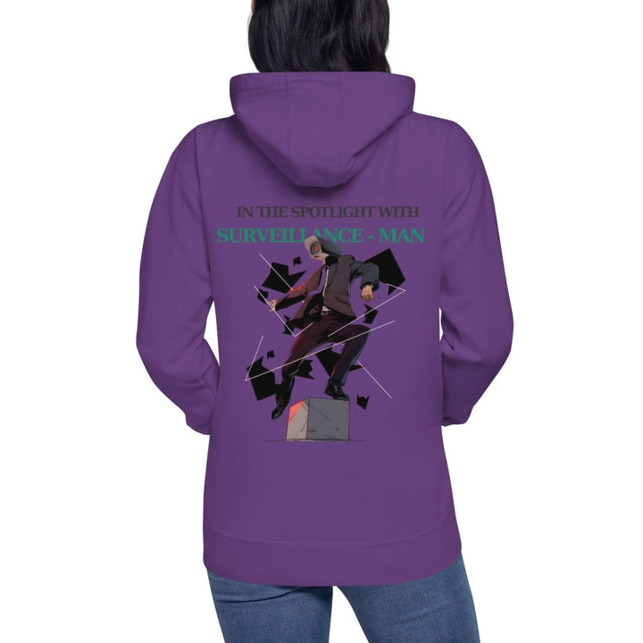 Future Surveiliance Man Graphic Hoodie - Purple - S - ArtyKoala