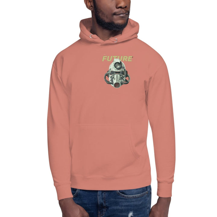 Future Surveiliance Man Graphic Hoodie - Dusty Rose - S - ArtyKoala