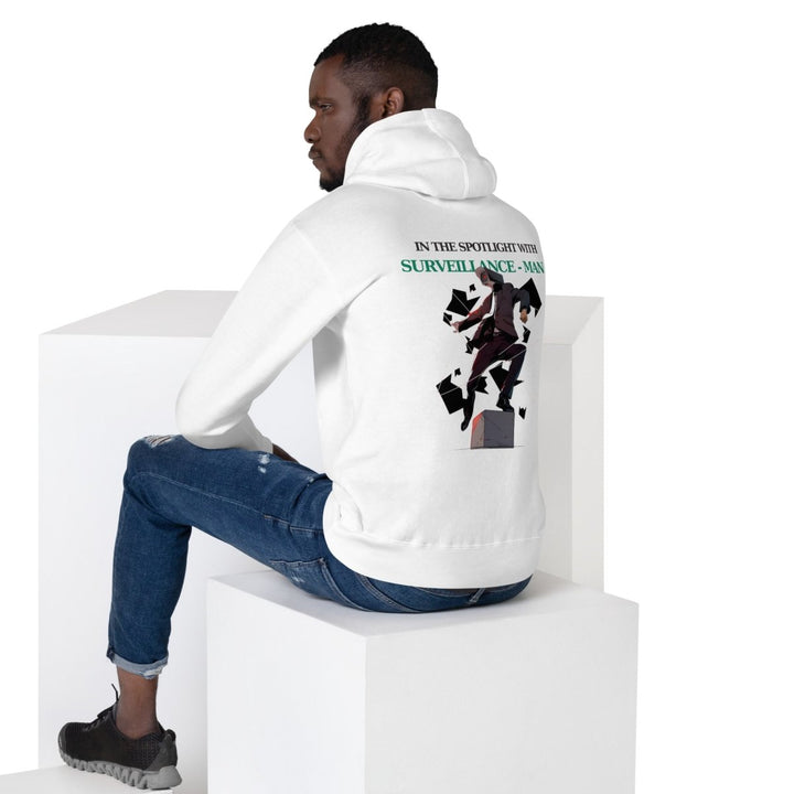 Future Surveiliance Man Graphic Hoodie - White - S - ArtyKoala