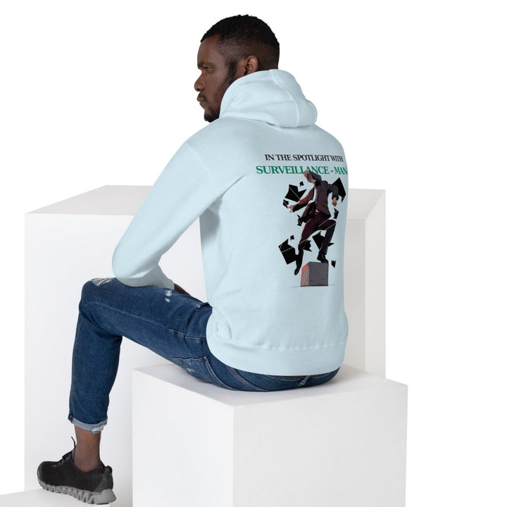 Future Surveiliance Man Graphic Hoodie - Sky Blue - S - ArtyKoala
