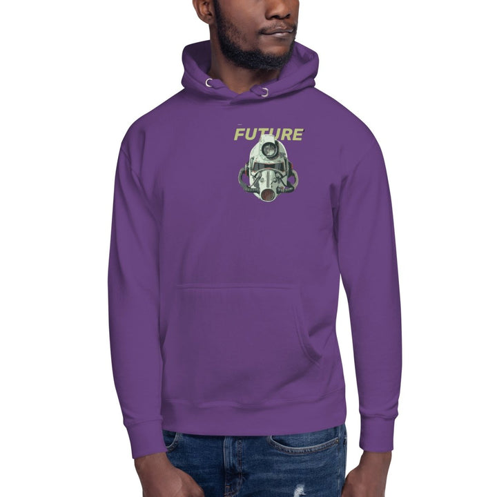 Future Surveiliance Man Graphic Hoodie - Purple - S - ArtyKoala