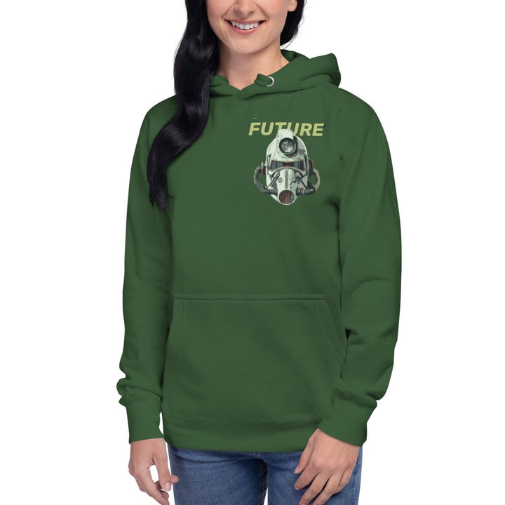 Future Surveiliance Man Graphic Hoodie - Forest Green - S - ArtyKoala