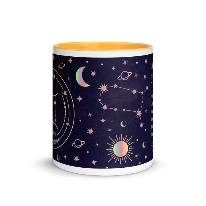 Gemini Colorful Print Mug - Golden Yellow - 11 oz - ArtyKoala