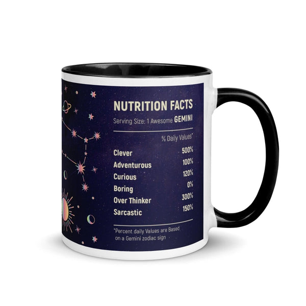 Gemini Colorful Print Mug - Black - 11 oz - ArtyKoala