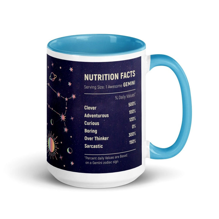 Gemini Colorful Print Mug - Blue - 15 oz - ArtyKoala