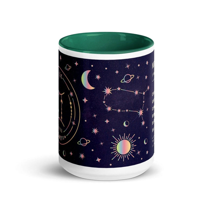 Gemini Colorful Print Mug - Dark green - 15 oz - ArtyKoala