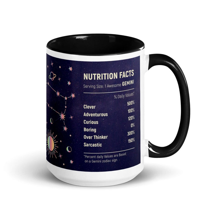 Gemini Colorful Print Mug - Black - 15 oz - ArtyKoala