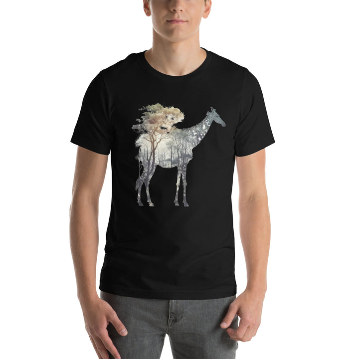 Giraffe and Nature Premium Unisex T-shirt - ArtyKoala