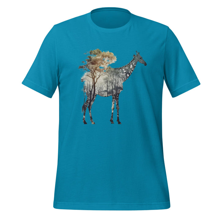 Giraffe and Nature Premium Unisex T-shirt - Aqua / S - ArtyKoala