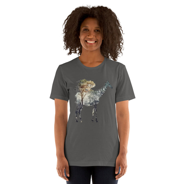 Giraffe and Nature Premium Unisex T-shirt - ArtyKoala