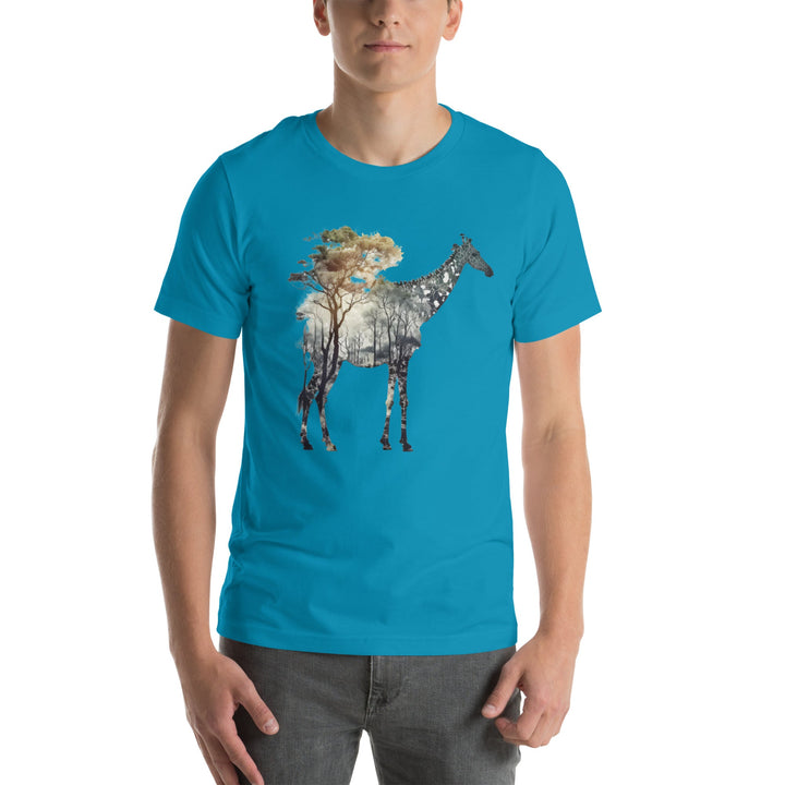 Giraffe and Nature Premium Unisex T-shirt - ArtyKoala