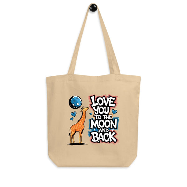 Giraffe Love You Moon Custom Tote Bag -Oyster- ArtyKoala
