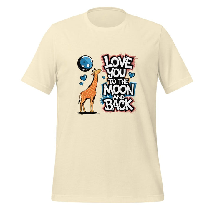 Giraffe Love You to Moon Graphic Tee - Natural - XS - ArtyKoala