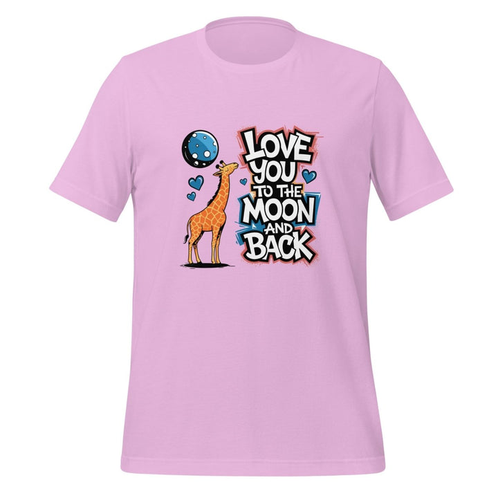 Giraffe Love You to Moon Graphic Tee - Lilac - S - ArtyKoala