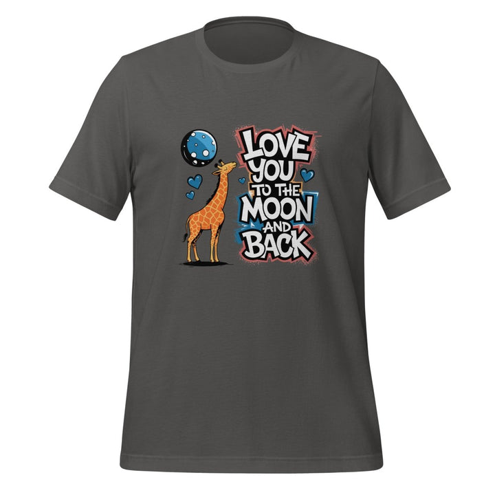 Giraffe Love You to Moon Graphic Tee - Asphalt - S - ArtyKoala
