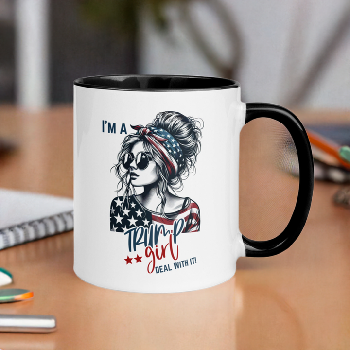 I'm A Trump Girl Deal With It Mug with Color Inside - ArtyKoala