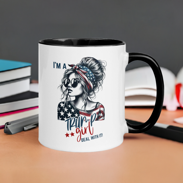 I'm A Trump Girl Deal With It Mug with Color Inside - ArtyKoala