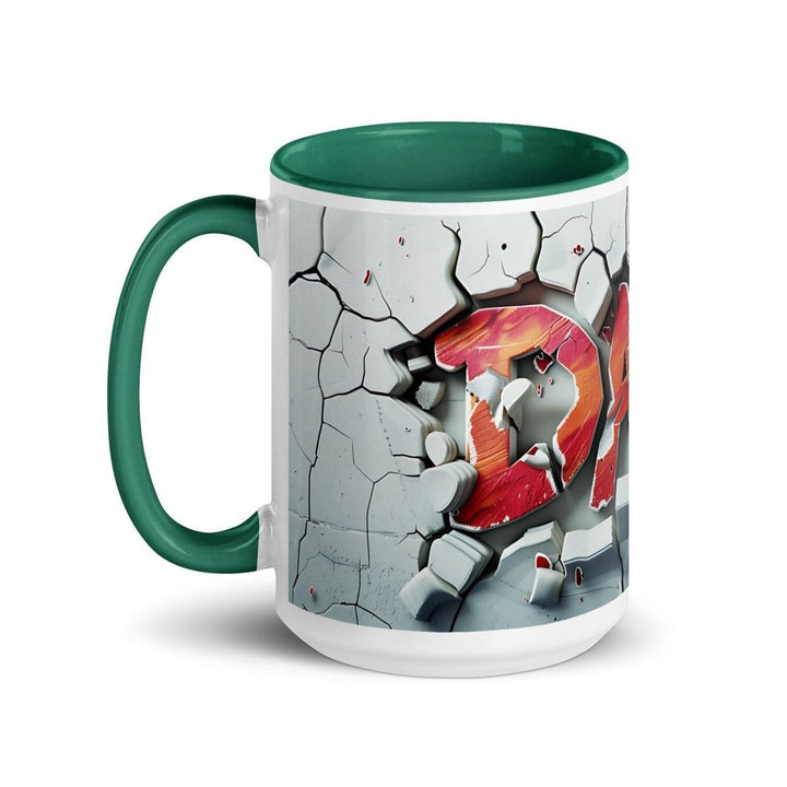 Graffiti Colorful Print Mug - Dark green - 15 oz - ArtyKoala