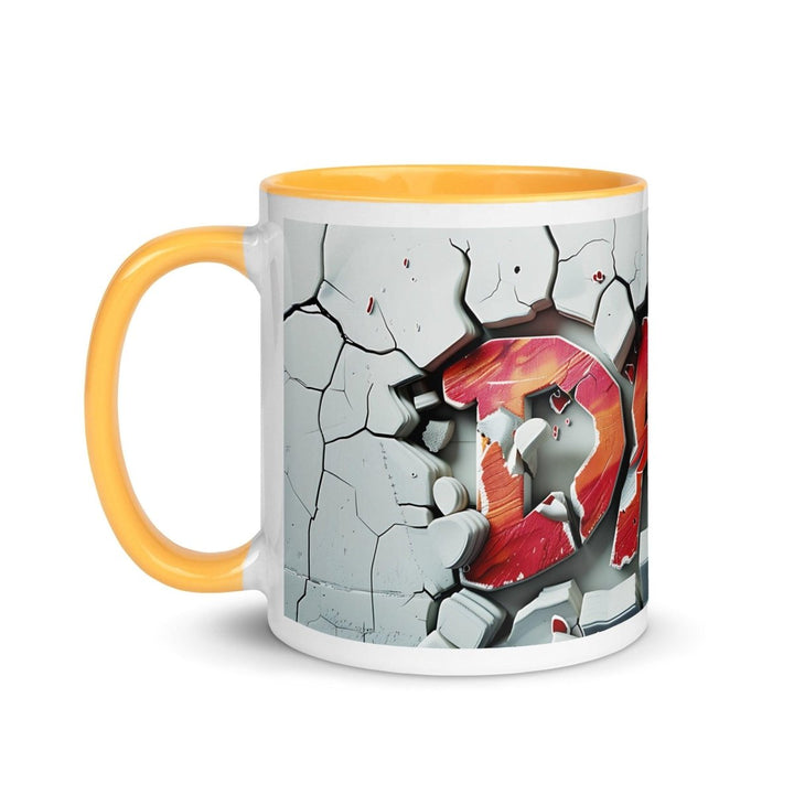 Graffiti Colorful Print Mug - Golden Yellow - 11 oz - ArtyKoala