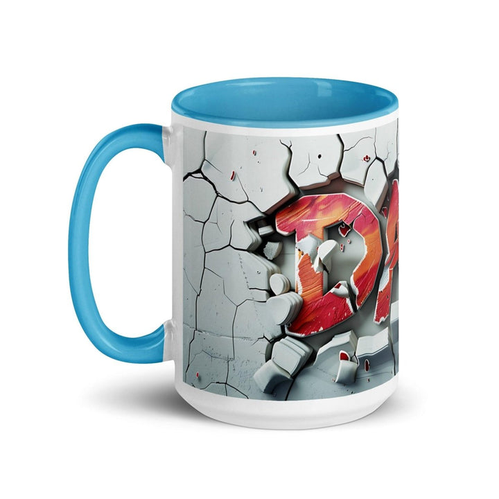 Graffiti Colorful Print Mug - Blue - 15 oz - ArtyKoala