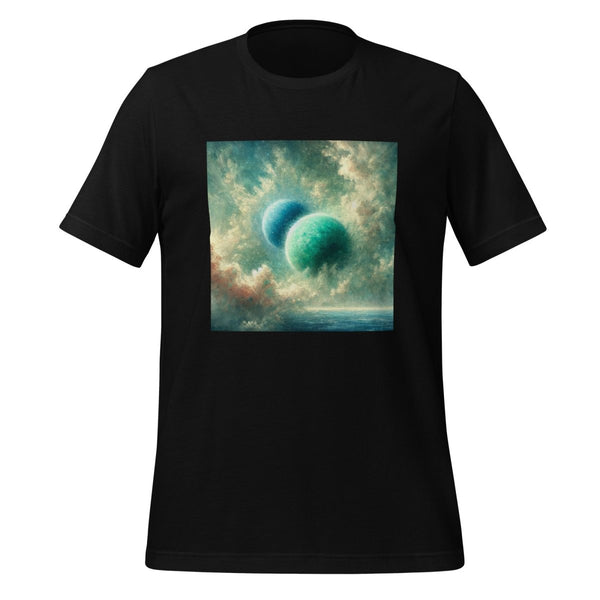 Green Twin Planets Graphic Tee - Black - S - ArtyKoala