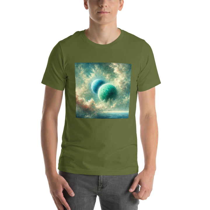 Green Twin Planets Premium Unisex T-shirt - ArtyKoala