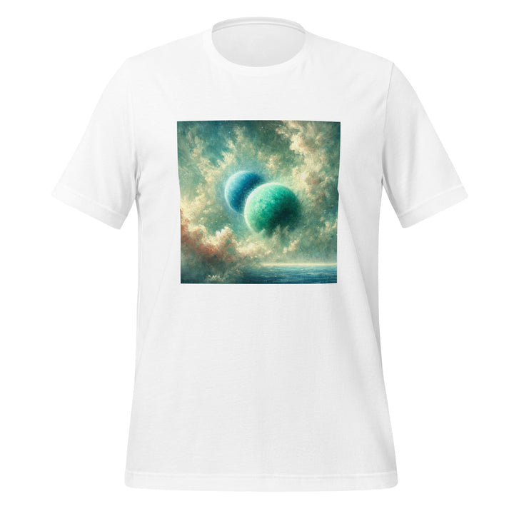 Green Twin Planets Premium Unisex T-shirt - White / S - ArtyKoala