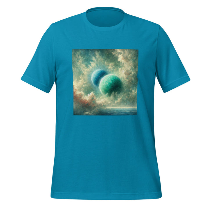 Green Twin Planets Premium Unisex T-shirt - Aqua / S - ArtyKoala