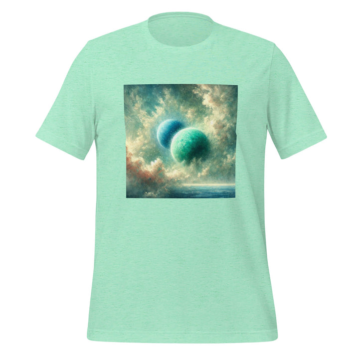 Green Twin Planets Premium Unisex T-shirt - Heather Mint / S - ArtyKoala