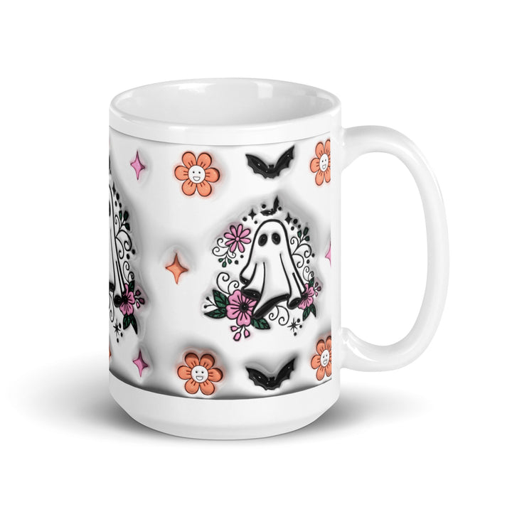 Halloween Boo White glossy mug - 15 oz - ArtyKoala