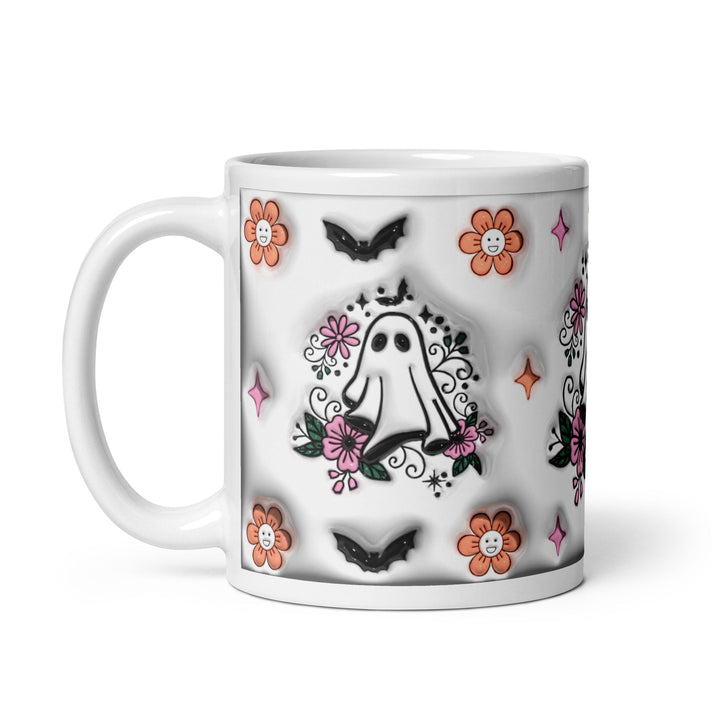 Halloween Boo White glossy mug - 11 oz - ArtyKoala