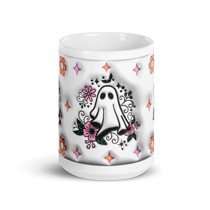 Halloween Boo White glossy mug - 11 oz - ArtyKoala