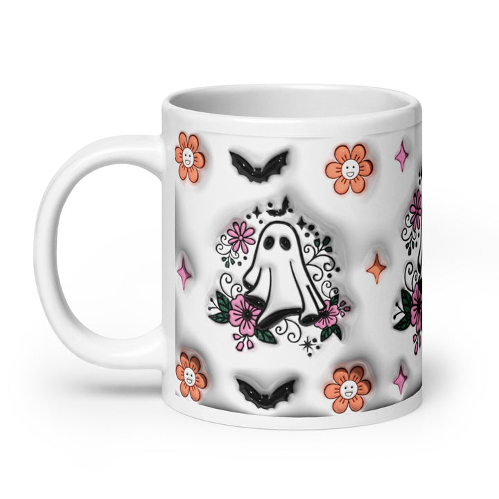 Halloween Boo White glossy mug - 11 oz - ArtyKoala