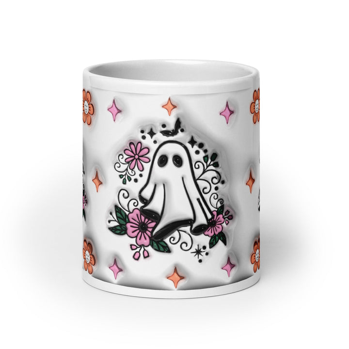 Halloween Boo White glossy mug - 11 oz - ArtyKoala