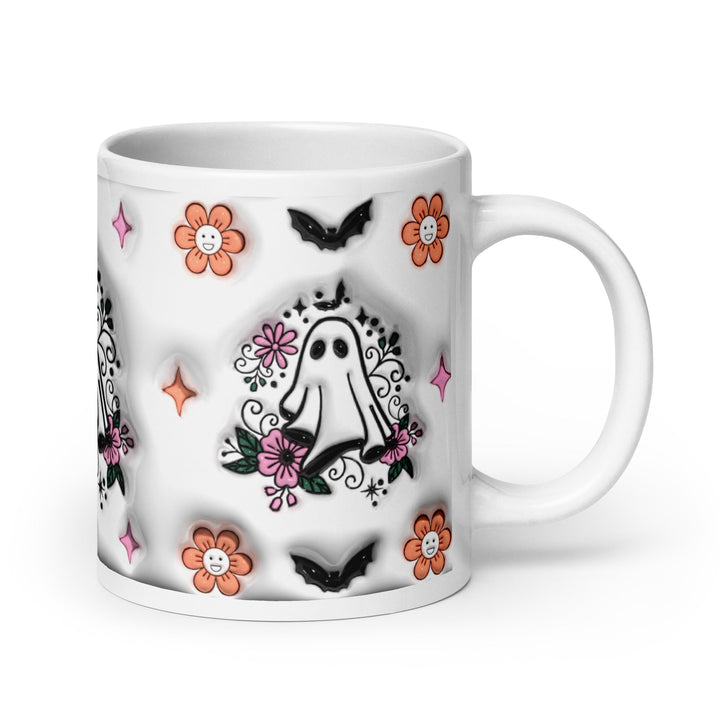 Halloween Boo White glossy mug - 20 oz - ArtyKoala