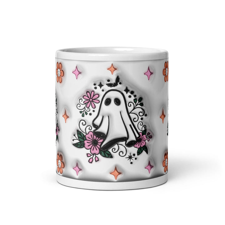 Halloween Boo White glossy mug - 11 oz - ArtyKoala