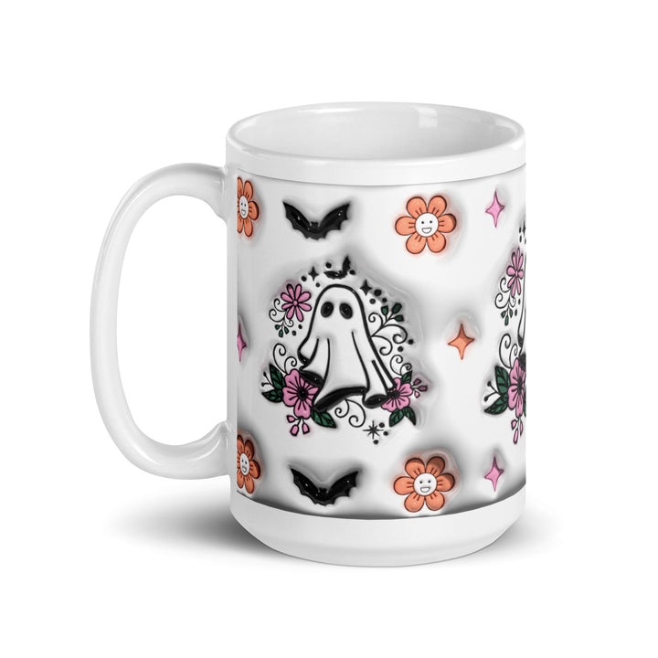 Halloween Boo White glossy mug - 11 oz - ArtyKoala