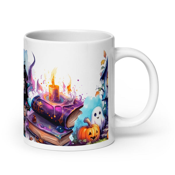 Halloween Book Club White glossy mug - 20 oz - ArtyKoala