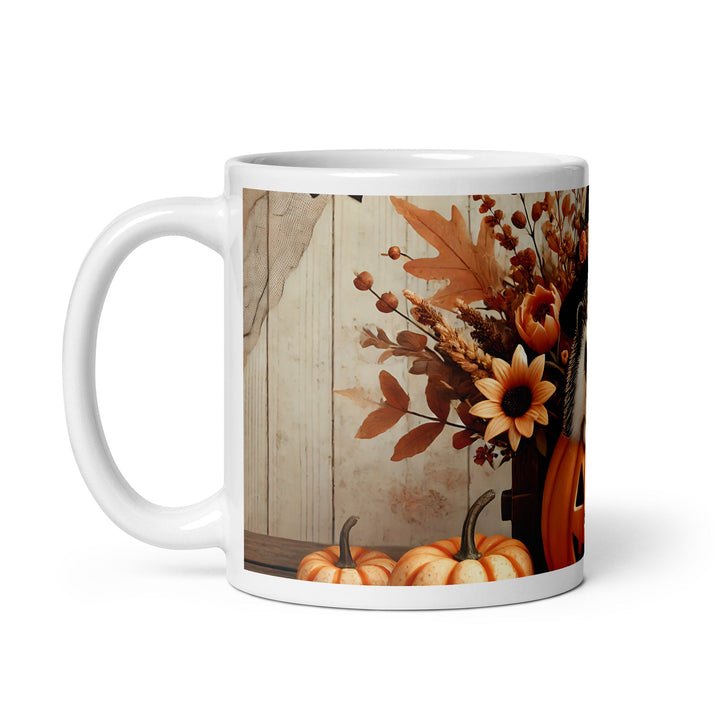 Halloween Cute Hedgehog White glossy mug - 11 oz - ArtyKoala