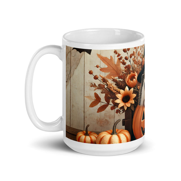 Halloween Cute Hedgehog White glossy mug - 11 oz - ArtyKoala