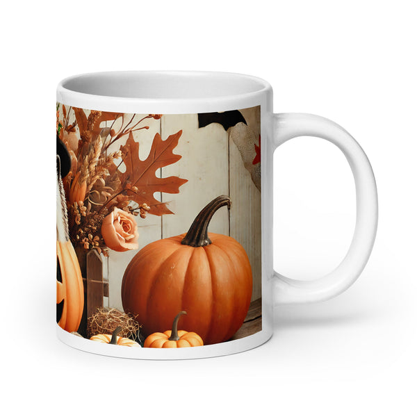 Halloween Cute Hedgehog White glossy mug - 20 oz - ArtyKoala