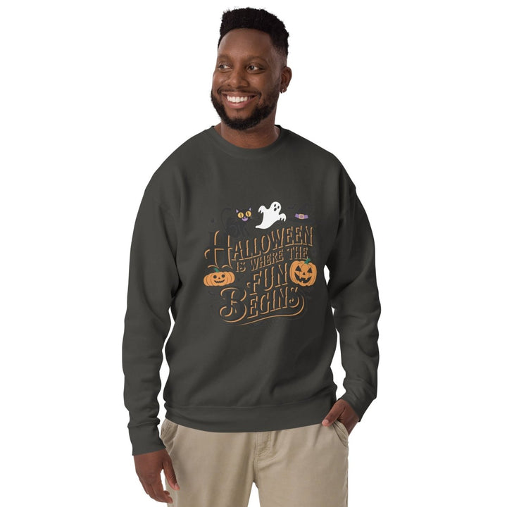 Halloween is Where Graphic Sweatshirt - Vintage Black - S - ArtyKoala