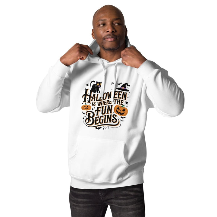 Halloween is Where the Fun Begins Graphic Hoodie - Vintage Black - S - ArtyKoala