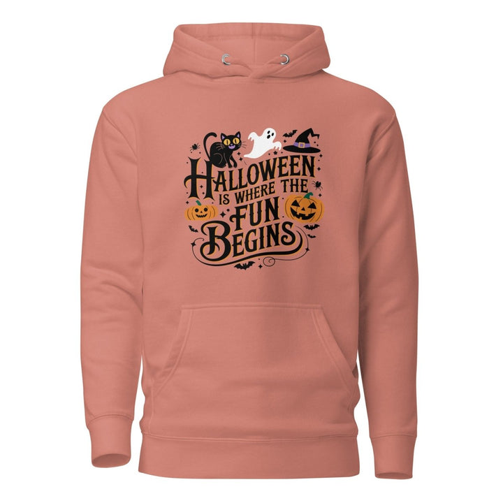 Halloween is Where the Fun Begins Graphic Hoodie - White - S - ArtyKoala